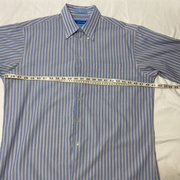 SAVILE ROW,MEN’S,LIGHT BLUE,PINSTRIPED,SHORT SLEEVE SHIRT.SIZE-16 1/2  L… - Picture 6 of 10
